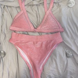 high waisted sparkly bikini